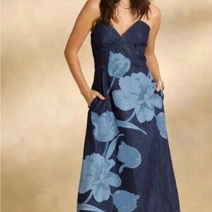 NWT Sundance Shirin floral denim Dress size 12